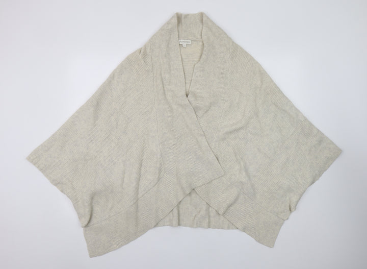 Monsoon Women Beige Wool Angora Blend Cape Cardigan L
