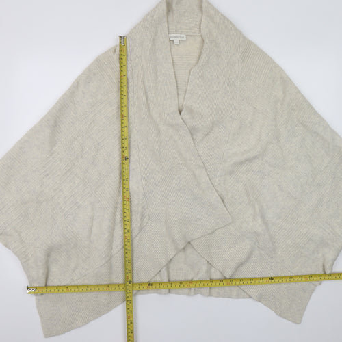 Monsoon Women Beige Wool Angora Blend Cape Cardigan L