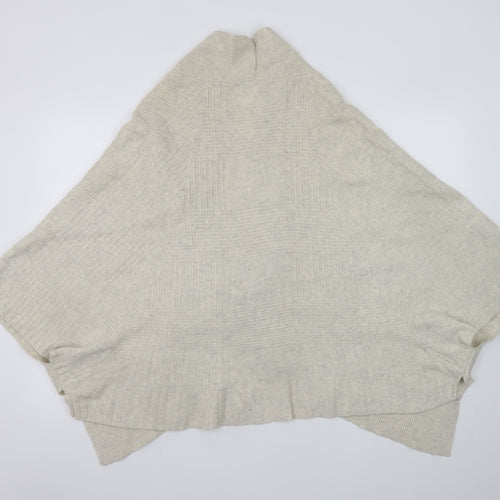 Monsoon Women Beige Wool Angora Blend Cape Cardigan L