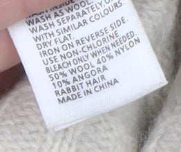 Monsoon Women Beige Wool Angora Blend Cape Cardigan L