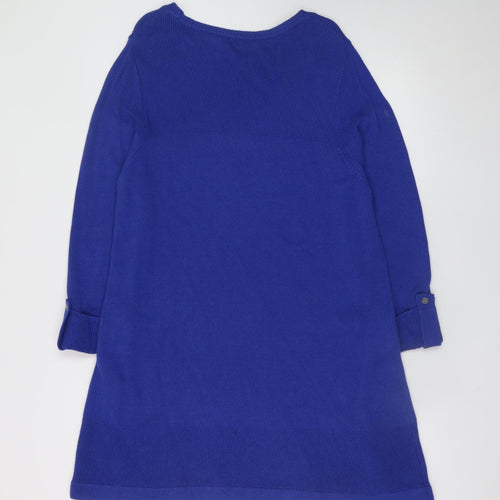Marks and Spencer Women Blue Jumper Dress Size 16 Knit Casual