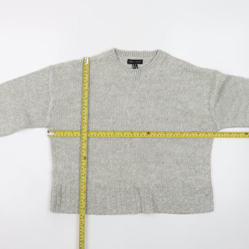 New Look Women's Grey Acrylic Knit Pullover Jumper Size S