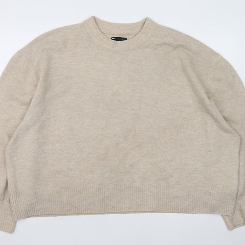 ASOS Women’s Beige Crew Neck Pullover Jumper Size 22 Relaxed Fit