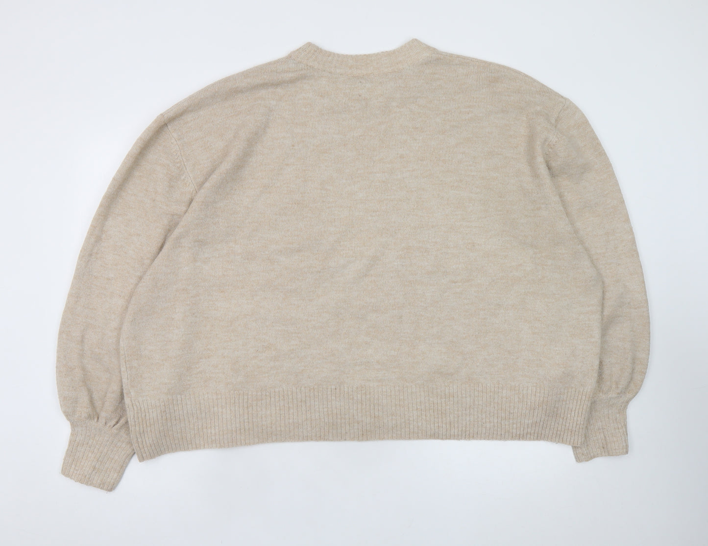 ASOS Women’s Beige Crew Neck Pullover Jumper Size 22 Relaxed Fit