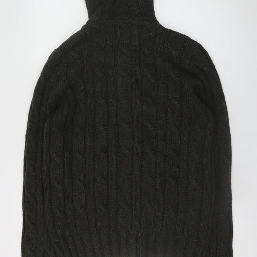 Cedar Wood State Mens Green Cable Knit Hooded Cardigan M