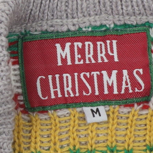 Merry Christmas Men's Grey Santa Graphic Pullover Jumper M