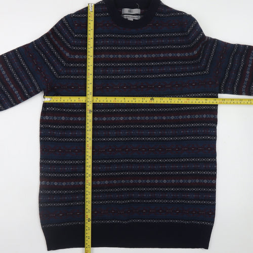 Marks and Spencer Men's Multicoloured Wool Fair Isle Jumper L