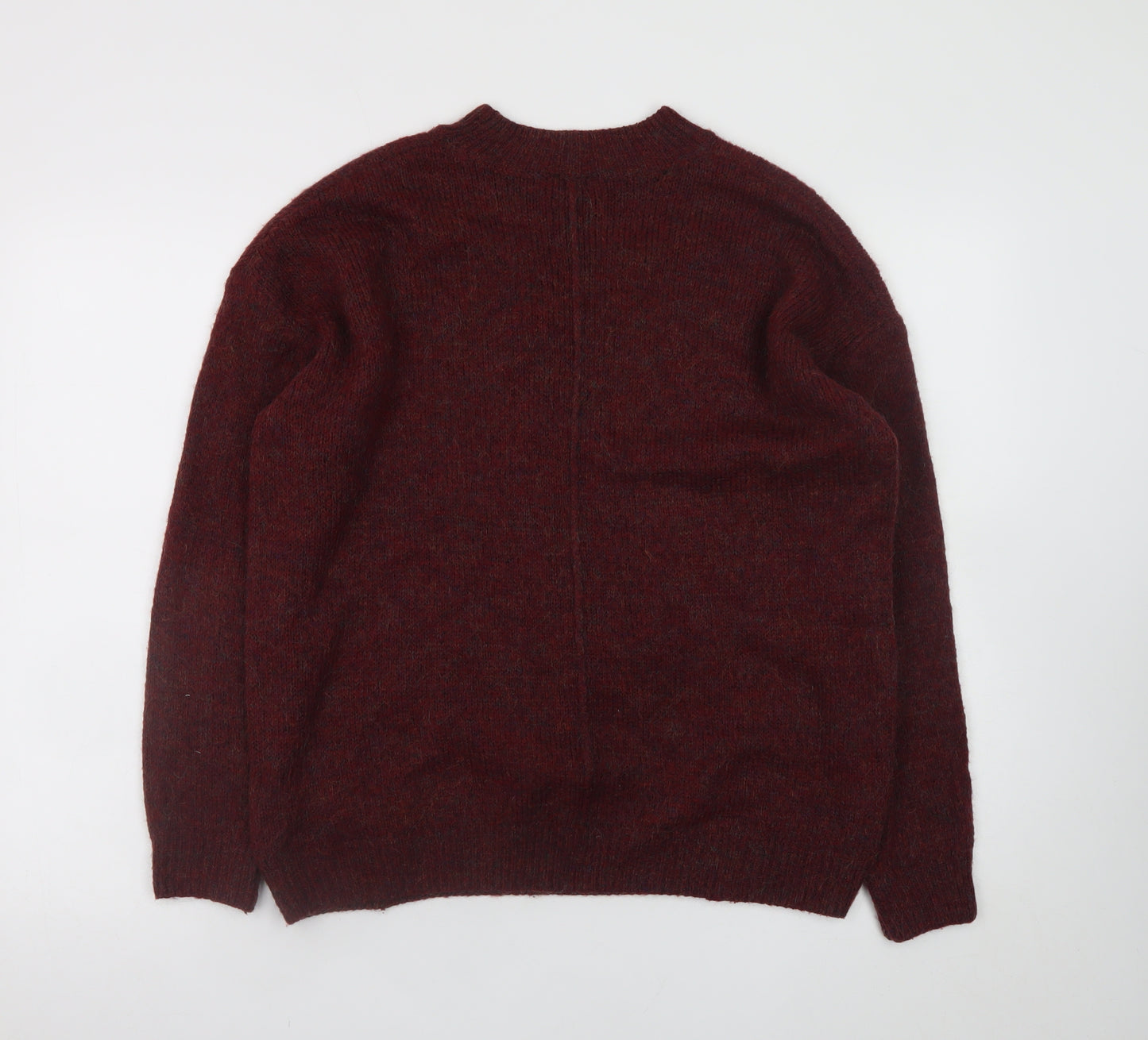 Topshop Women’s Red Mohair Blend Crew Neck Pullover Jumper UK 12