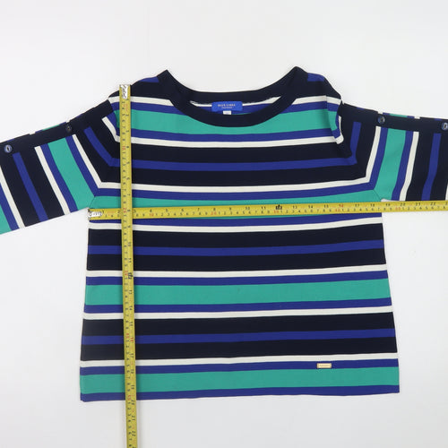 Blue Label Crestbridge Women's Multicolour Striped Boat Neck Cotton Jumper Size 10