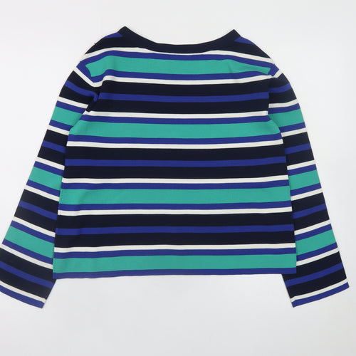 Blue Label Crestbridge Women's Multicolour Striped Boat Neck Cotton Jumper Size 10