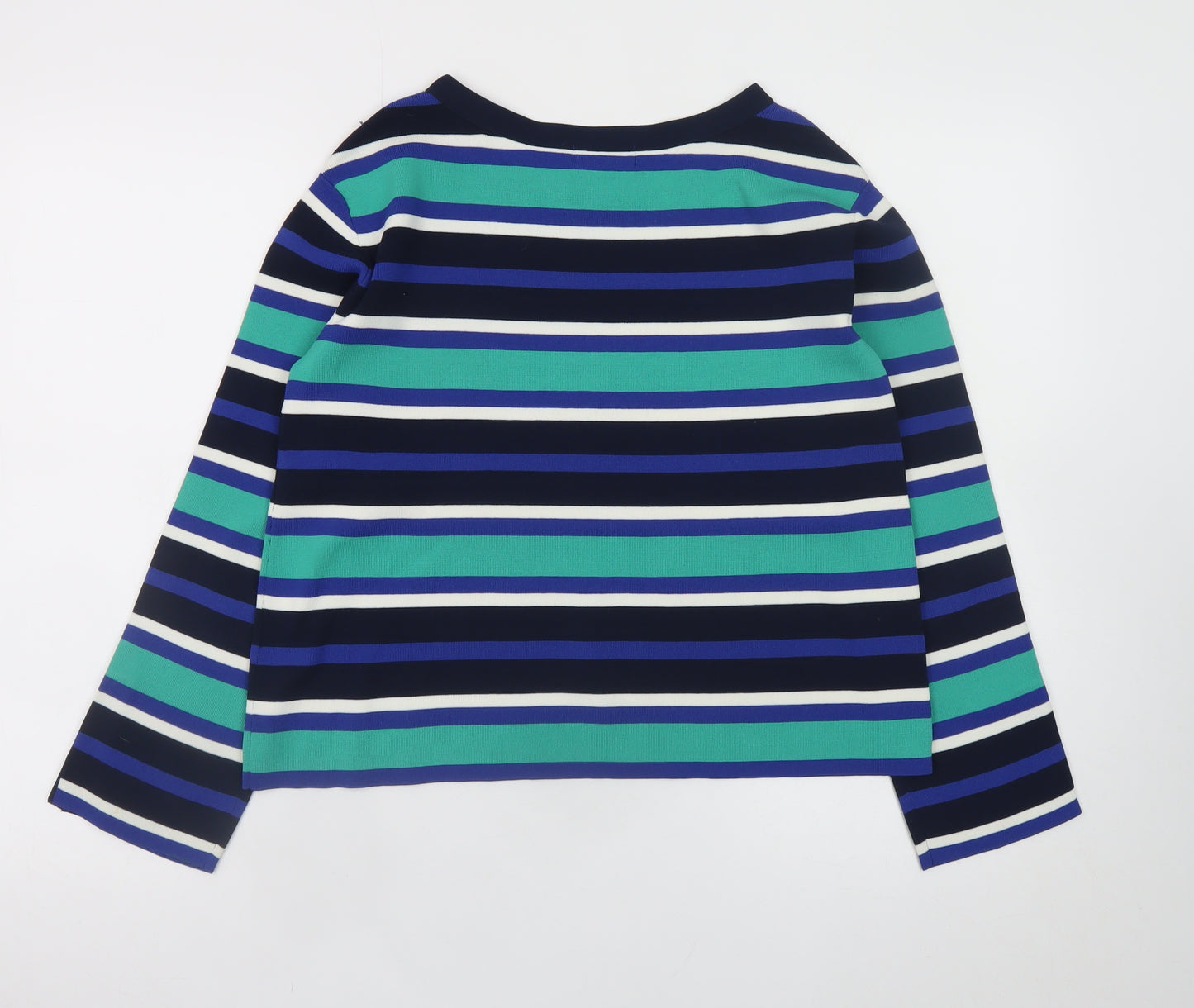 Blue Label Crestbridge Women's Multicolour Striped Boat Neck Cotton Jumper Size 10