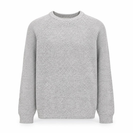 Marks and Spencer Men's Grey Chunky Knit Crew Neck Jumper Size S
