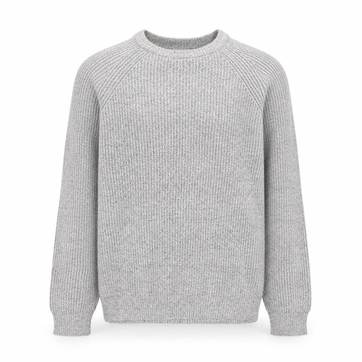 Marks and Spencer Men's Grey Chunky Knit Crew Neck Jumper Size S