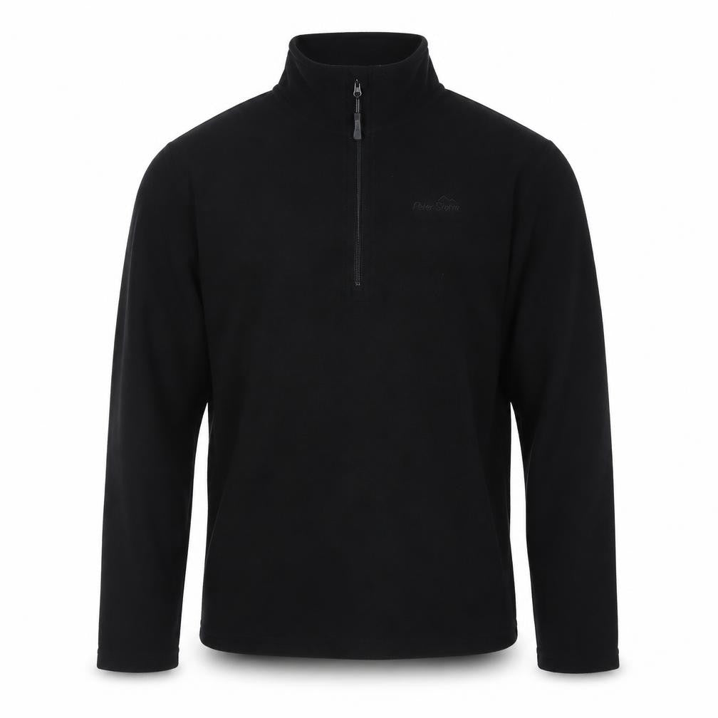 Front view of Peter Storm Men’s Black Fleece 1/4 Zip Pullover Sweatshirt S