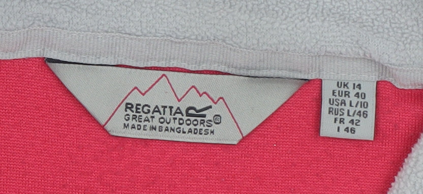 Regatta Great Outdoors Women's Pink Fleece Pullover UK 14 1/2 Zip