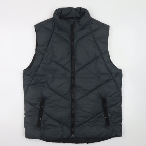 Gap Men's Black L Puffer Waistcoat Regular Fit Nylon Lightweight
