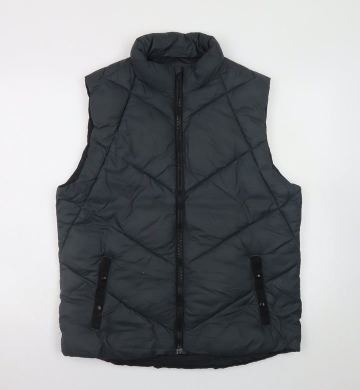 Gap Men's Black L Puffer Waistcoat Regular Fit Nylon Lightweight