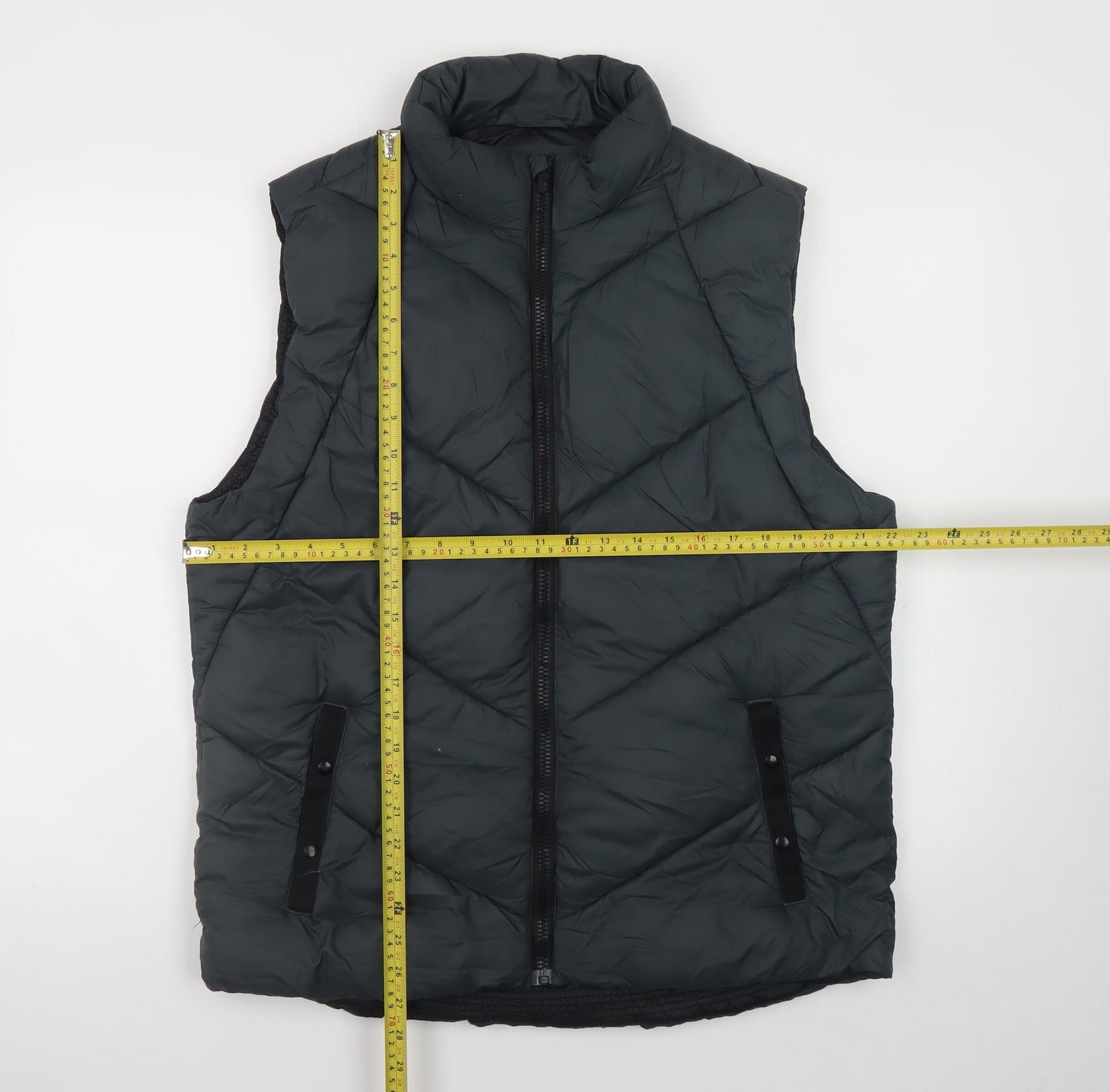 Gap Men's Black L Puffer Waistcoat Regular Fit Nylon Lightweight