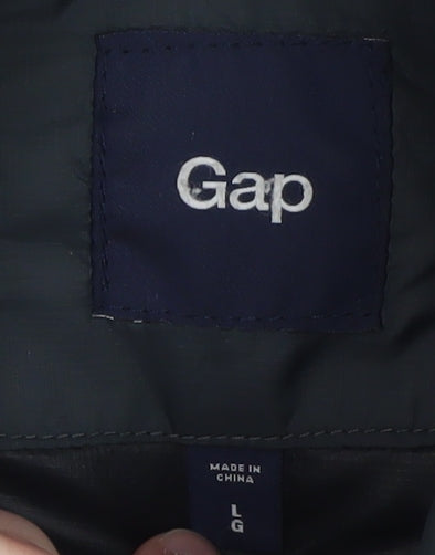 Gap Men's Black L Puffer Waistcoat Regular Fit Nylon Lightweight