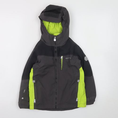 Regatta Boys Grey Waterproof Hooded Rain Coat Jacket 5-6 Years