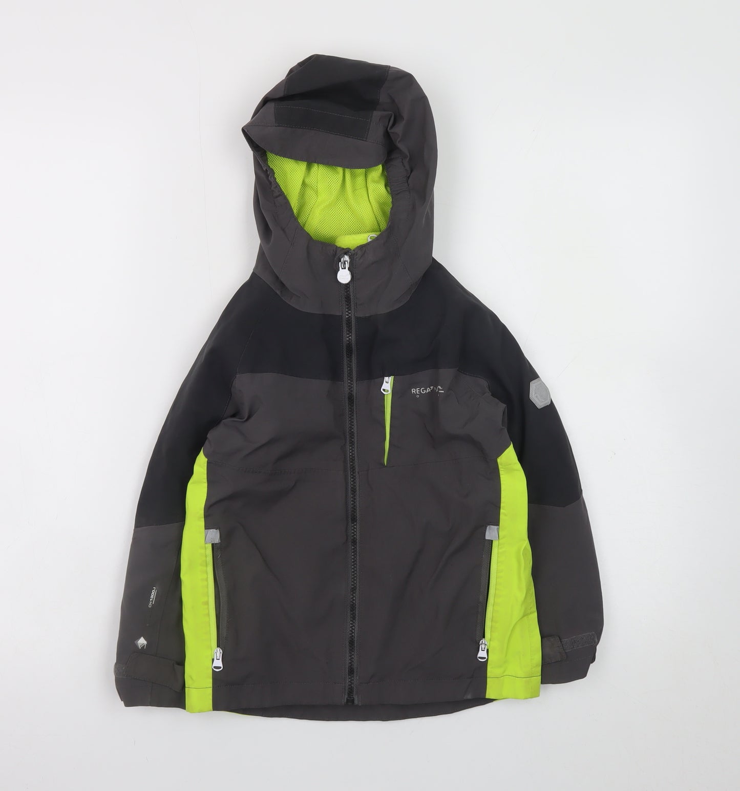 Regatta Boys Grey Waterproof Hooded Rain Coat Jacket 5-6 Years