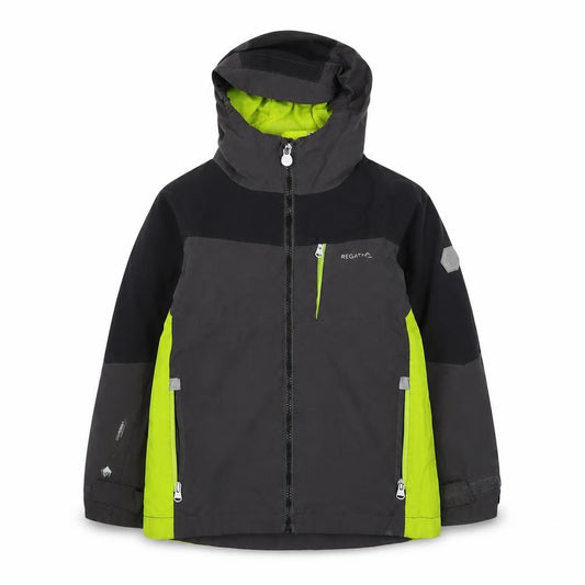 Regatta Boys Grey Waterproof Hooded Rain Coat Jacket 5-6 Years
