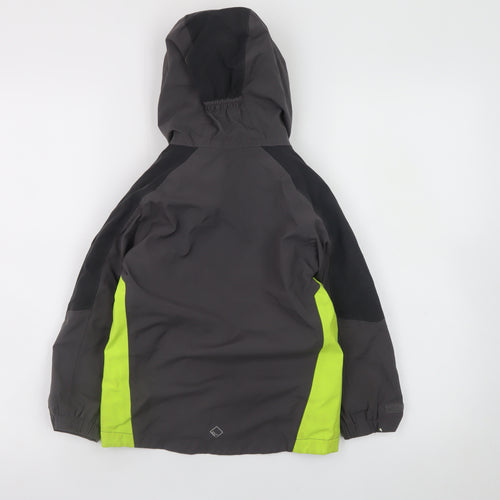 Regatta Boys Grey Waterproof Hooded Rain Coat Jacket 5-6 Years