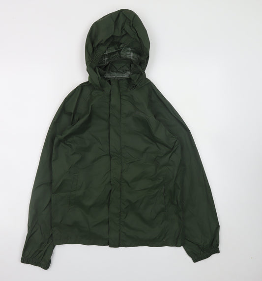 Mountain Warehouse Boys Green Waterproof Hooded Rain Coat Jacket 11-12 Years
