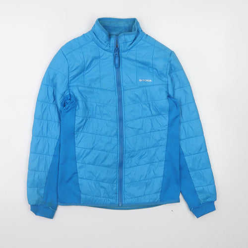 Quechua Boys Blue 10-11 Years Lightweight Puffer Jacket Full Zip