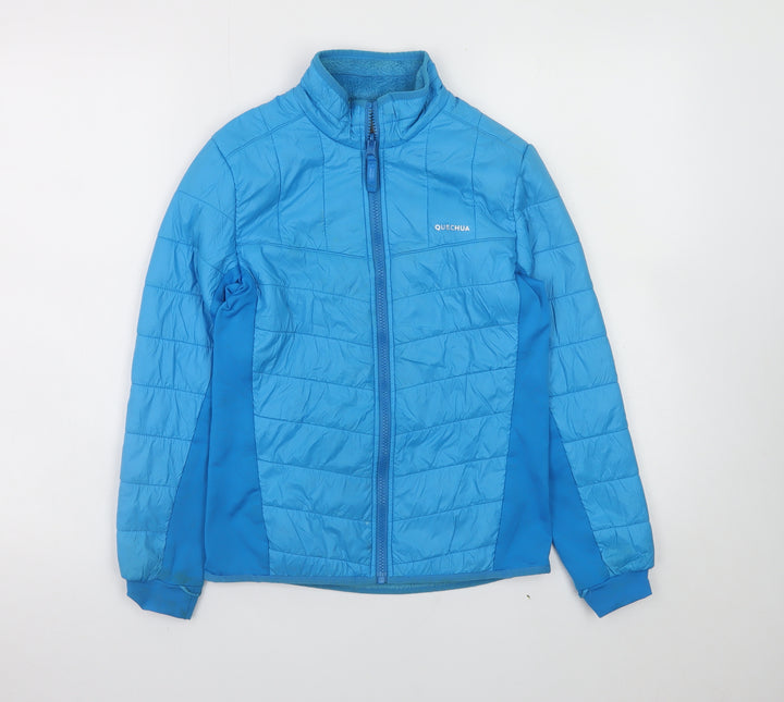 Quechua Boys Blue 10-11 Years Lightweight Puffer Jacket Full Zip