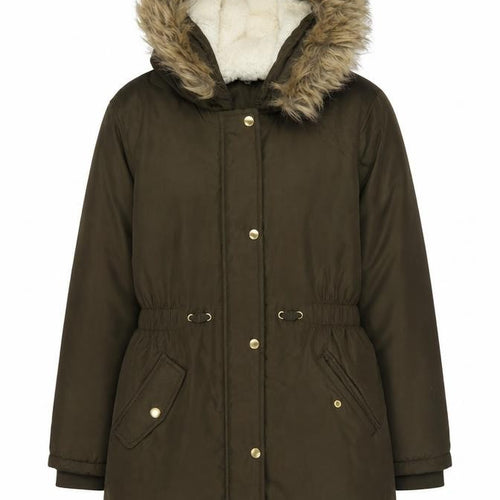 Bluezoo Teens Brown Faux Fur Hooded Parka Coat Size 12