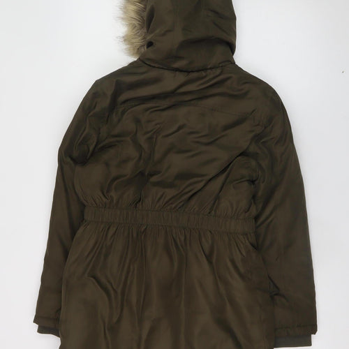Bluezoo Teens Brown Faux Fur Hooded Parka Coat Size 12