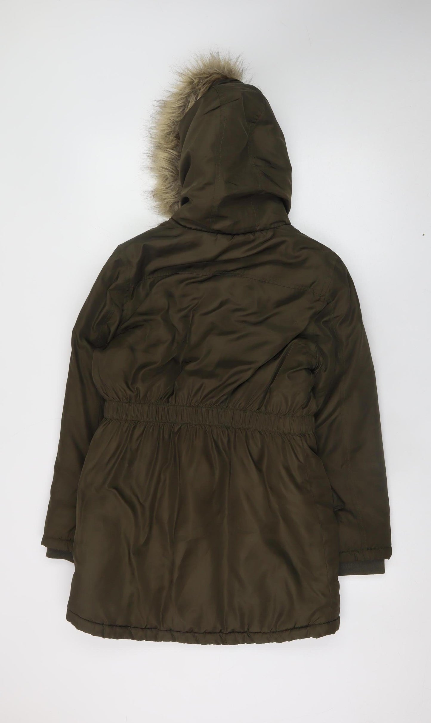 Bluezoo Teens Brown Faux Fur Hooded Parka Coat Size 12