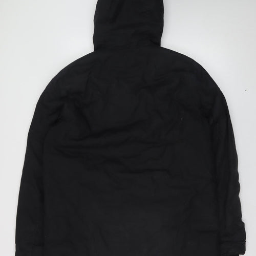 H&M Divided Men's Black Cotton Hooded Parka Jacket Size M