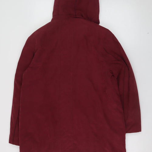 Anna Rose Women's Red Hooded Long Parka Coat Size M