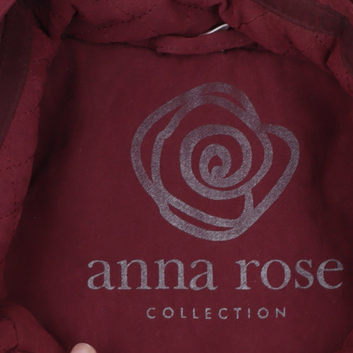 Anna Rose Women's Red Hooded Long Parka Coat Size M