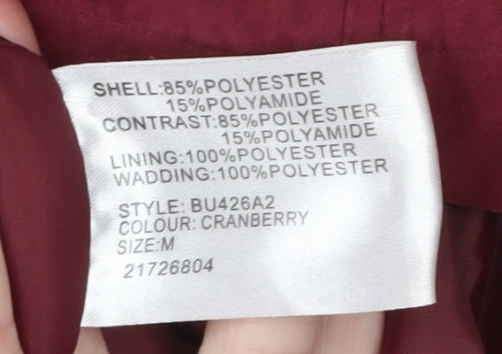 Anna Rose Women's Red Hooded Long Parka Coat Size M