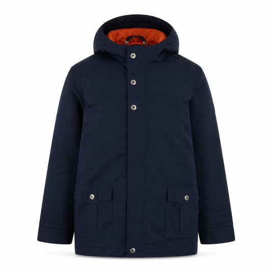 Vertbaudet Boys Blue Hooded Parka Coat 11-12 Years Lined Water Resistant