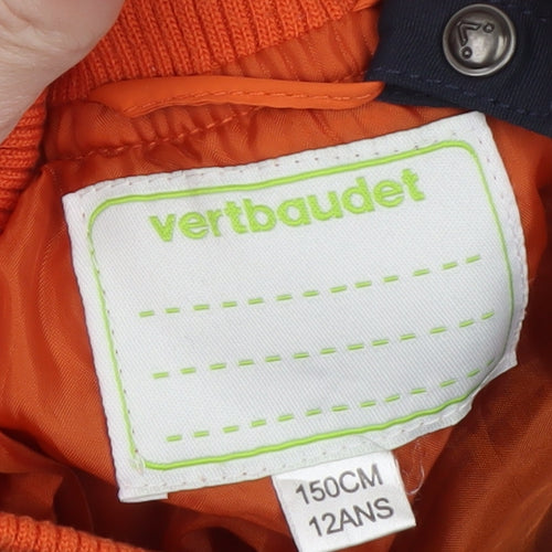 Vertbaudet Boys Blue Hooded Parka Coat 11-12 Years Lined Water Resistant