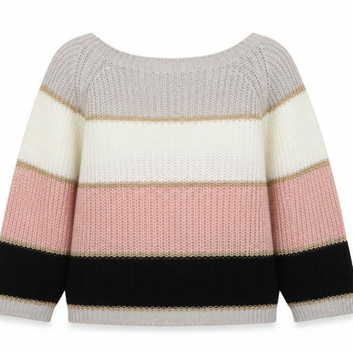 Lulua London Women's Multicoloured Striped Chunky Knit Jumper Size S