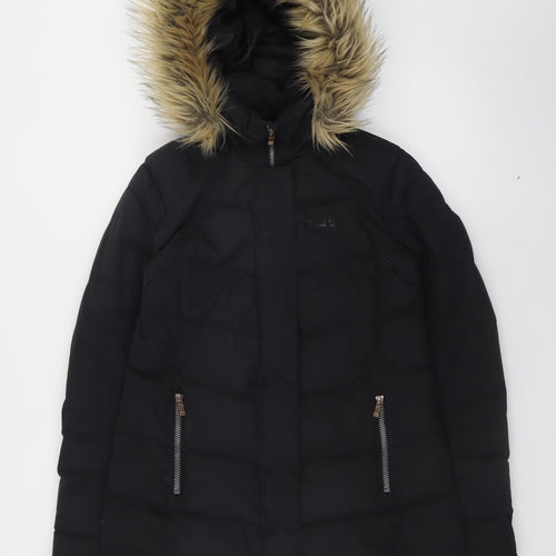 Mountain Warehouse Women’s Black Size 8 Puffer Jacket with Faux Fur Hood