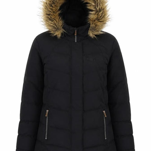 Mountain Warehouse Women’s Black Size 8 Puffer Jacket with Faux Fur Hood