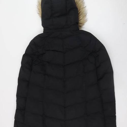 Mountain Warehouse Women’s Black Size 8 Puffer Jacket with Faux Fur Hood