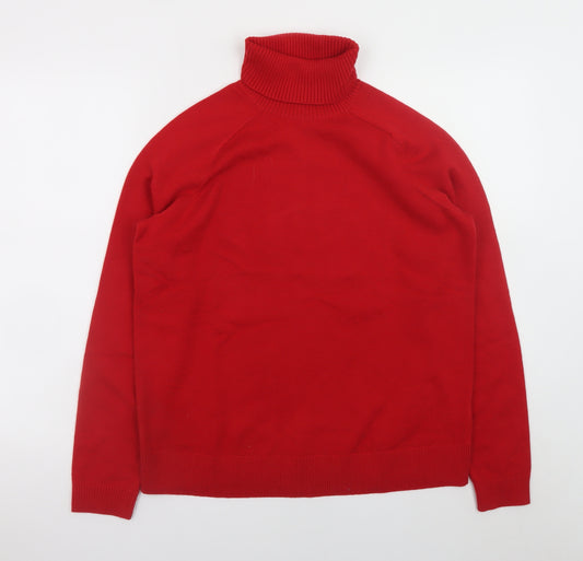 Marks and Spencer Women Red Roll Neck Knit Jumper Size M
