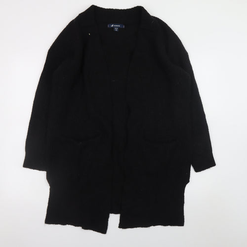 Kangol Womens Black Size 14 Open Front Long Sleeve Knit Cardigan