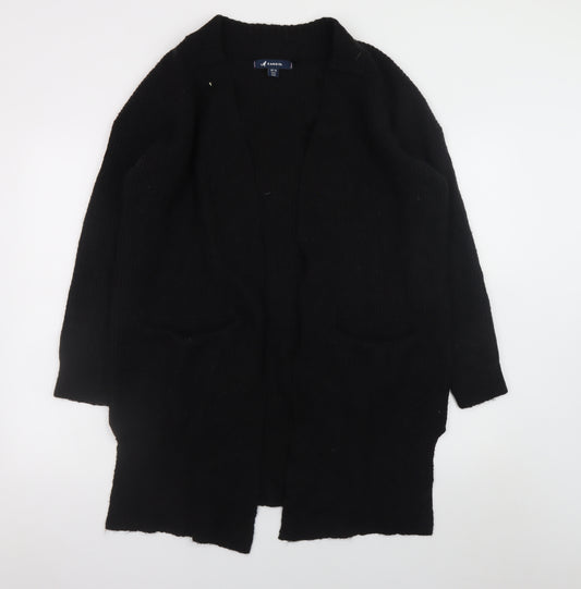 Kangol Womens Black Size 14 Open Front Long Sleeve Knit Cardigan