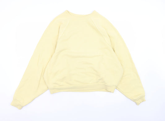 H&M Womens Beige Cotton Pullover Sweatshirt Size 16 Relaxed Fit