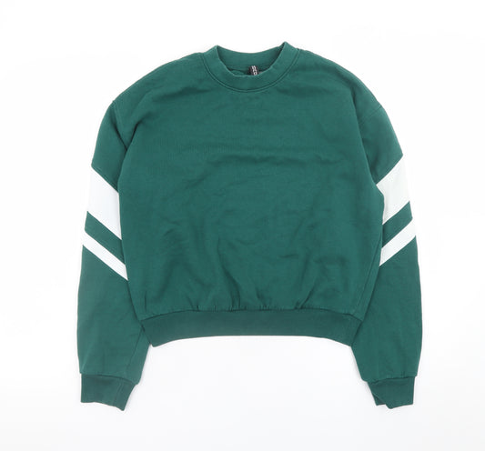 H&M Divided Women's Green Crew Neck Pullover Sweatshirt Size S