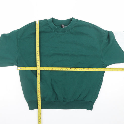 H&M Divided Women's Green Crew Neck Pullover Sweatshirt Size S