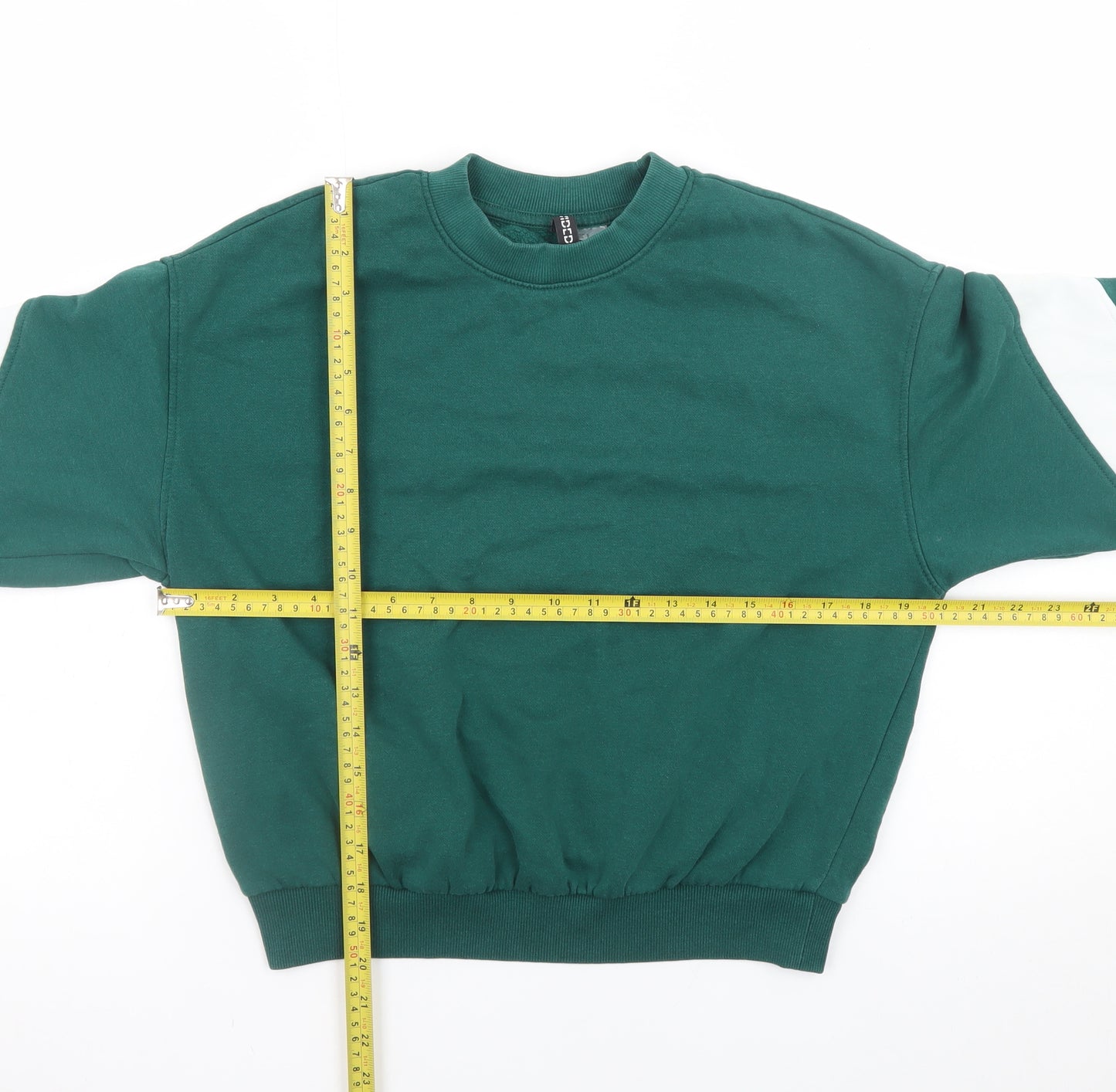 H&M Divided Women's Green Crew Neck Pullover Sweatshirt Size S